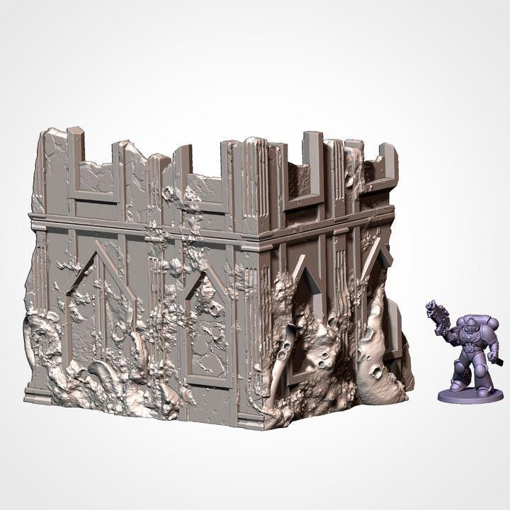 Sc-Fi Infected City Ruins for Wargaming