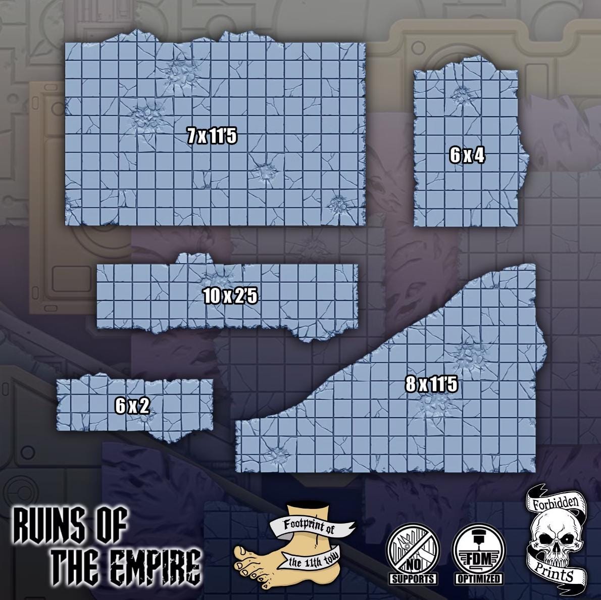 11th EDITION Ruins of the Empire Terrain Layouts *PHYSICAL PRINTS*
