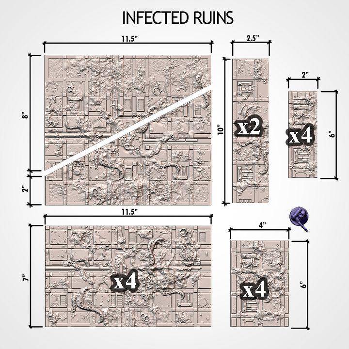 11th EDITION Infected Ruins Terrain Layouts *PHYSICAL PRINTS*