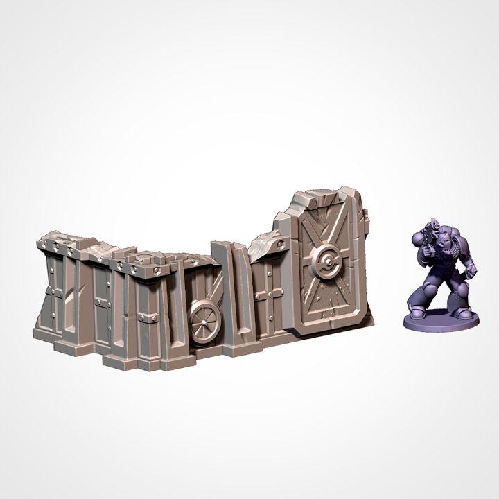 Industrial Battlefield Terrain Set | Sci-Fi Wargaming Scenery | Modular Walls (28mm-32mm)