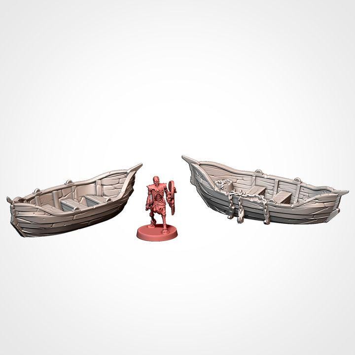 Modular Shipwreck & Boat Terrain Set | 3D Printed Fantasy Tabletop Scenery | DnD, Pathfinder, Wargaming Terrain
