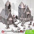 Haunted Cemetery Terrain Set | Gothic Church & Mausoleum | 3D Printed Tabletop Scenery | DnD, RPG, Wargaming, Graveyard Terrain