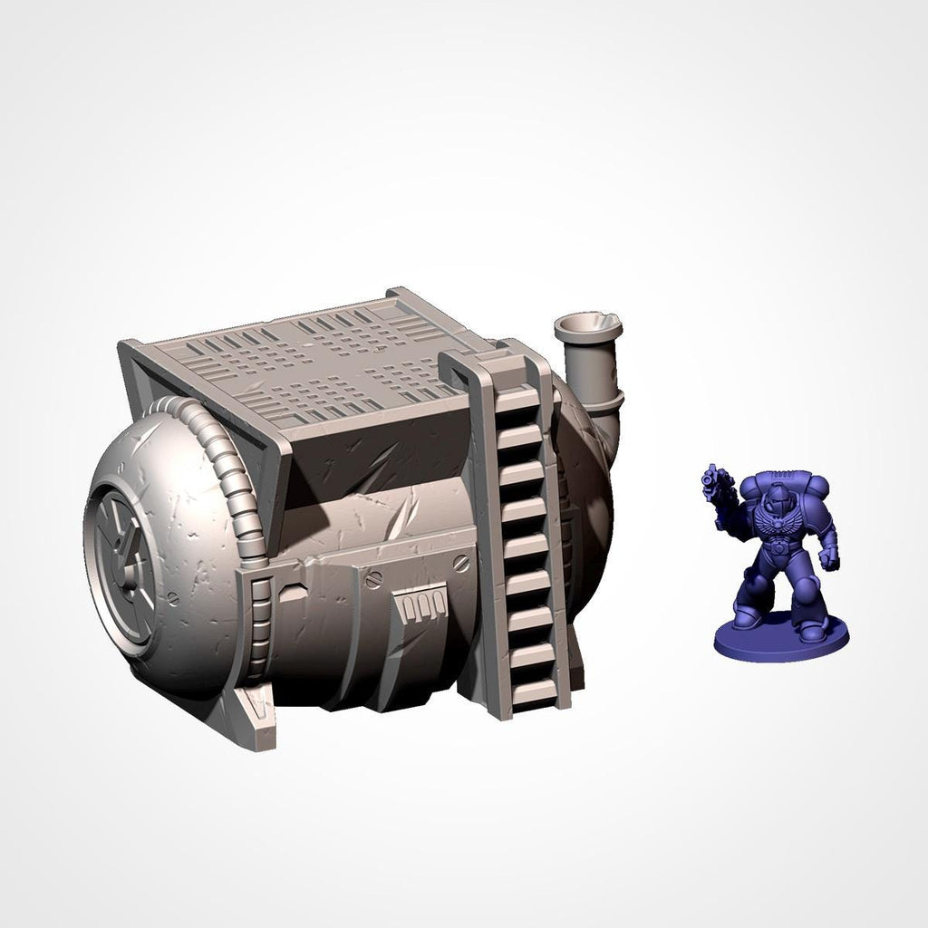 11th Edition Industrial Sci-Fi Terrain Set | Modular 28mm–32mm Wargaming Terrain | 3D Printed Towers, Tanks & Pipes