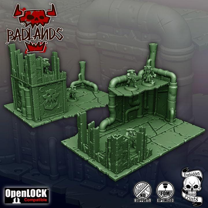 11th EDITION ready Badlands Terrain set  *PHYSICAL PRINTS*