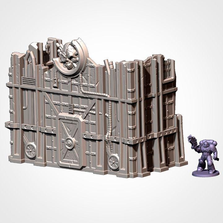 Industrial Battlefield Terrain Set | Sci-Fi Wargaming Scenery | Modular Walls (28mm-32mm)