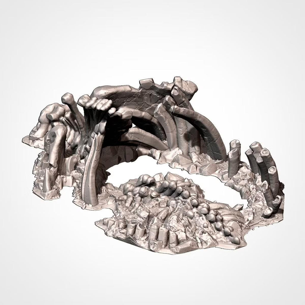Giant Bone Graveyard Terrain | 28mm 32mm Wargaming | Monster Skeleton & Skull Scenery | 3D Printed Tabletop Terrain