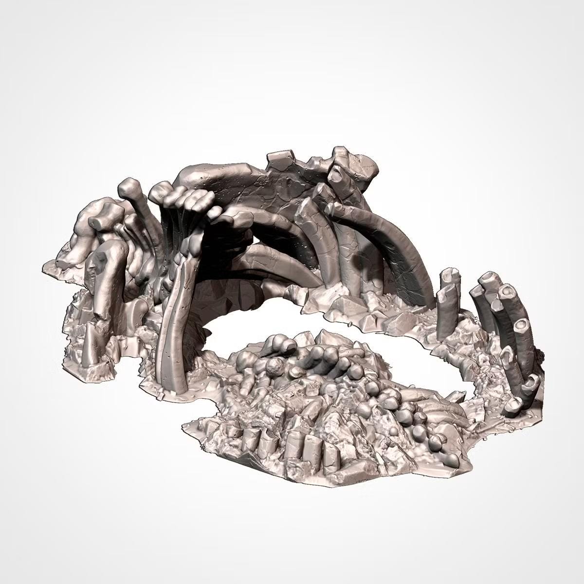 Giant Bone Graveyard Terrain | 28mm 32mm Wargaming | Monster Skeleton & Skull Scenery | 3D Printed Tabletop Terrain
