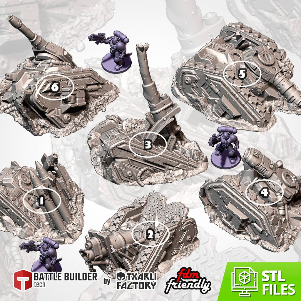 SC-FI Crashed Tanks for Wargaming