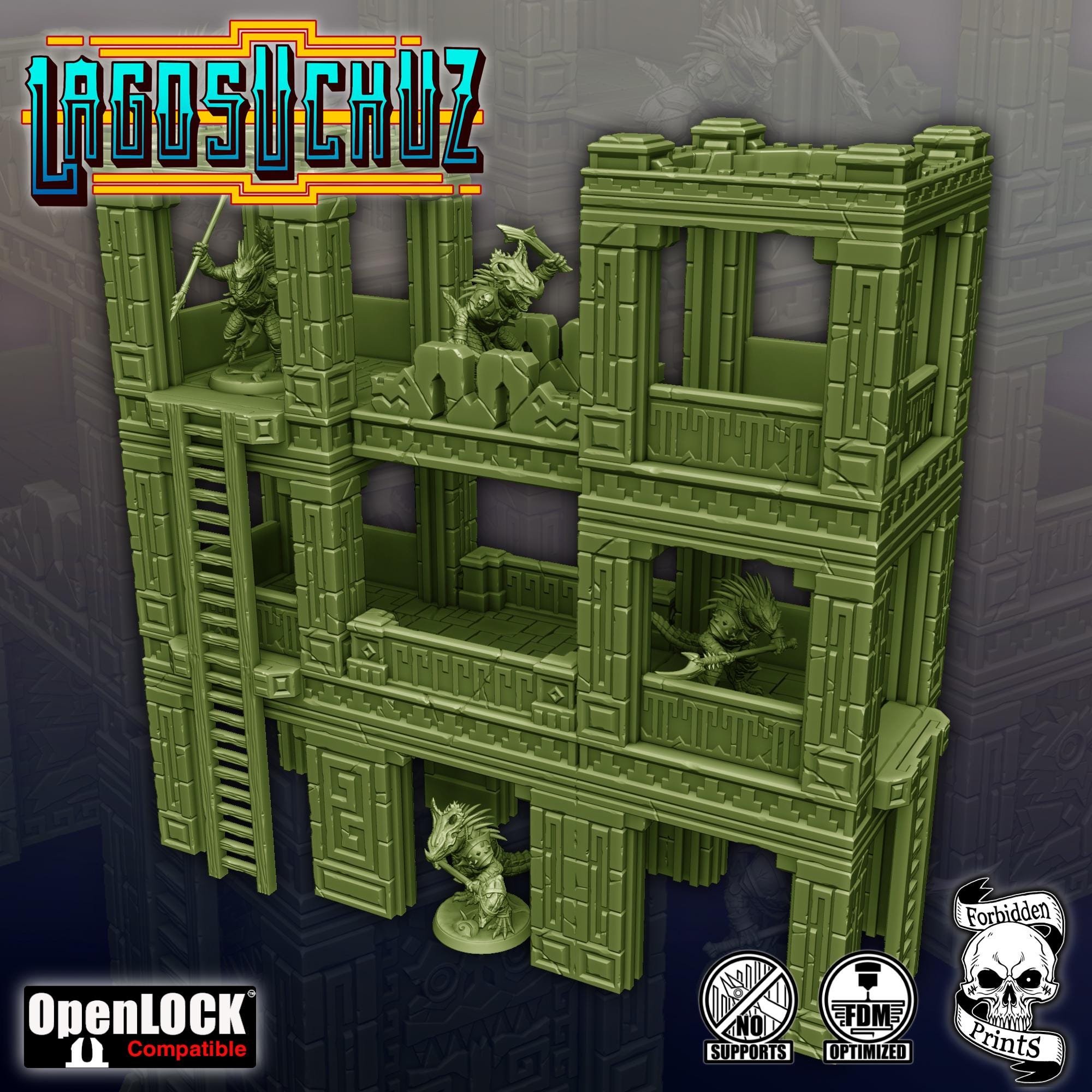 Jungle Ruins Terrain Set, Lagosuchuz, D&D Miniatures, Fantasy Wargaming Terrain
