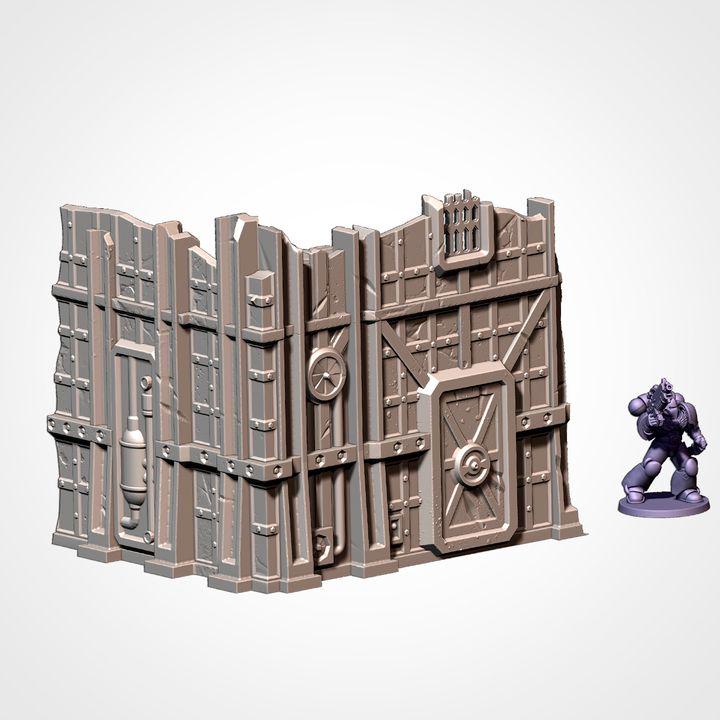 Industrial Battlefield Terrain Set | Sci-Fi Wargaming Scenery | Modular Walls (28mm-32mm)