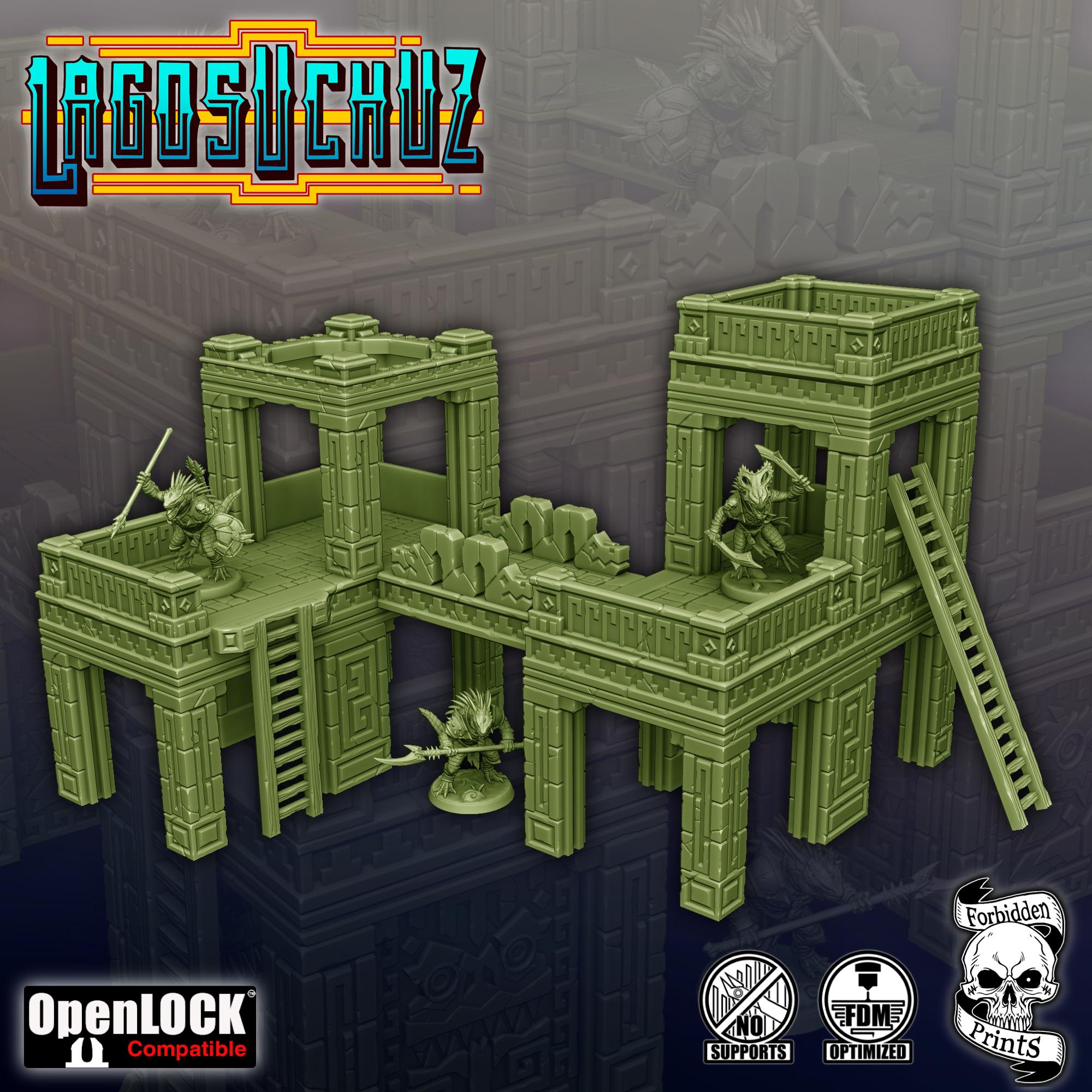 Jungle Ruins Terrain Set, Lagosuchuz, D&D Miniatures, Fantasy Wargaming Terrain
