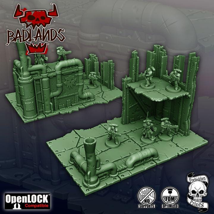11th EDITION ready Badlands Terrain set  *PHYSICAL PRINTS*