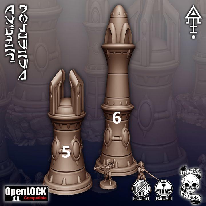 Alien Sc-Fi Towers for wargaming