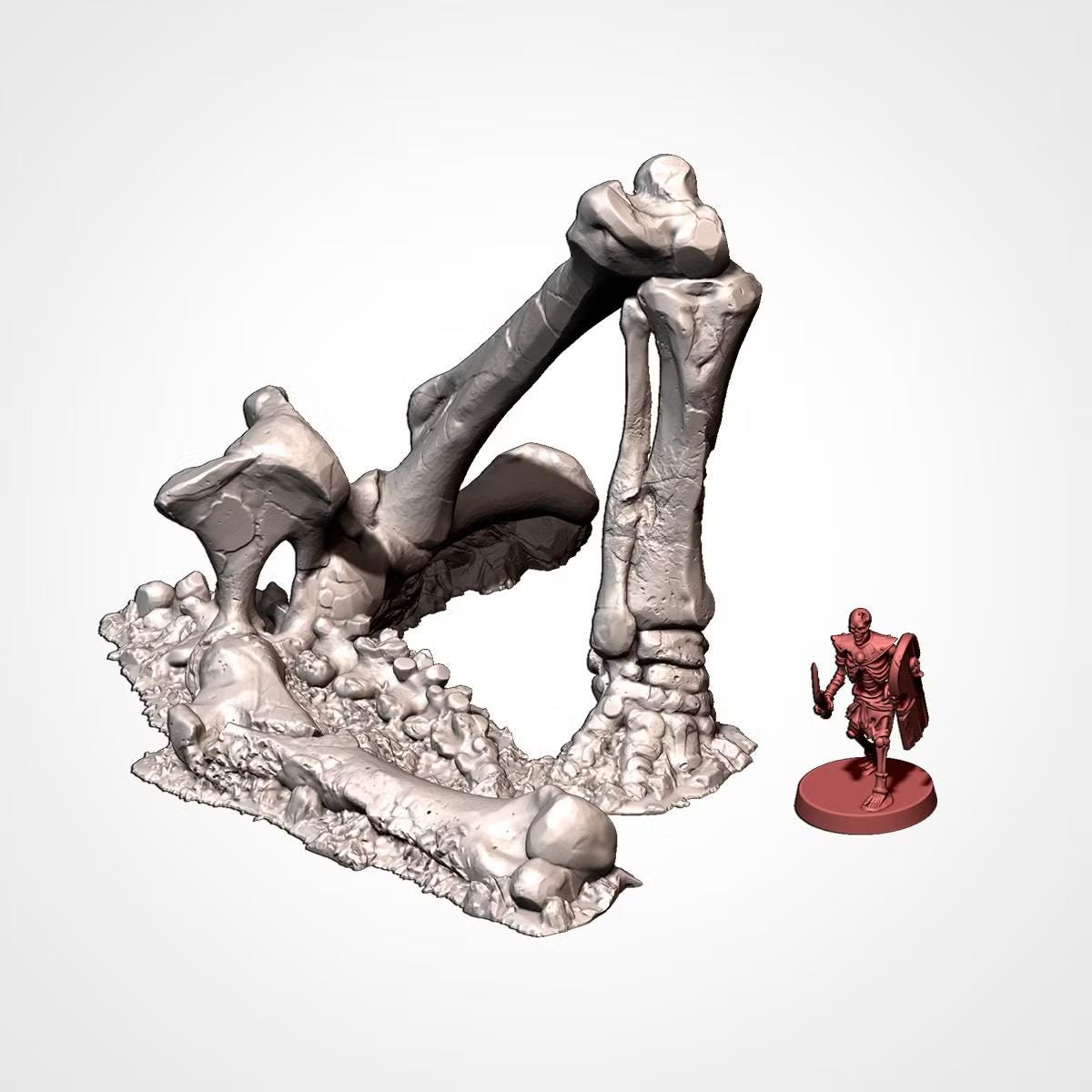Giant Bone Graveyard Terrain | 28mm 32mm Wargaming | Monster Skeleton & Skull Scenery | 3D Printed Tabletop Terrain