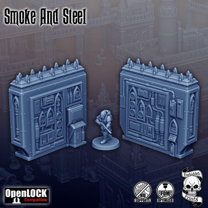 Smoke & Steel Industrial Scatter Terrain | Sci-Fi Wargaming Scenery (28mm-32mm) 11th Edition Terrain