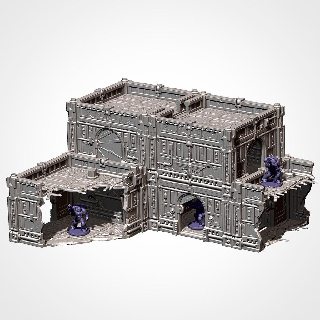 Modular Sci-Fi Hive City Terrain Set | 28mm Wargaming Buildings, Stackable Ruins