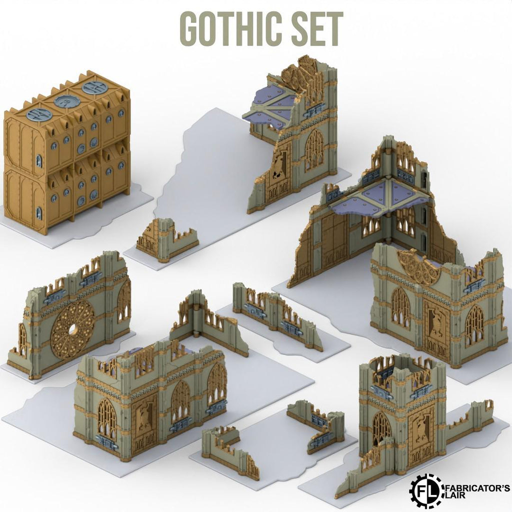 11th EDITION full table Foldable Gothic core Terrain set  *PHYSICAL PRINTS*