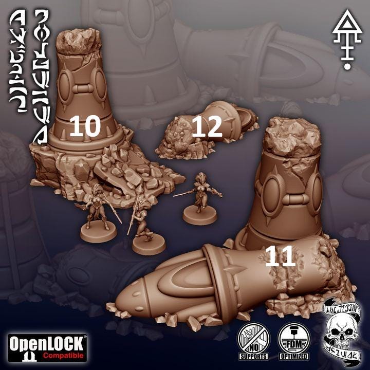 Alien Sc-Fi Towers for wargaming
