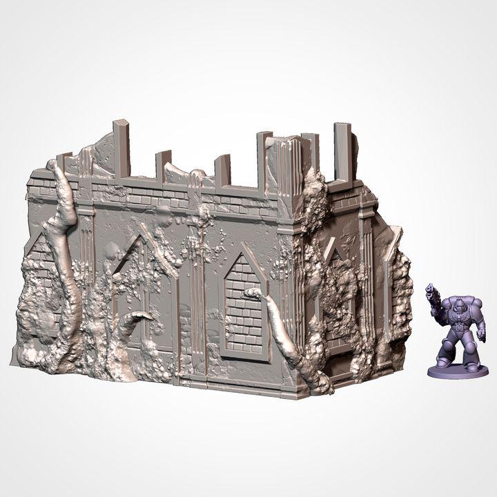 Sc-Fi Infected City Ruins for Wargaming