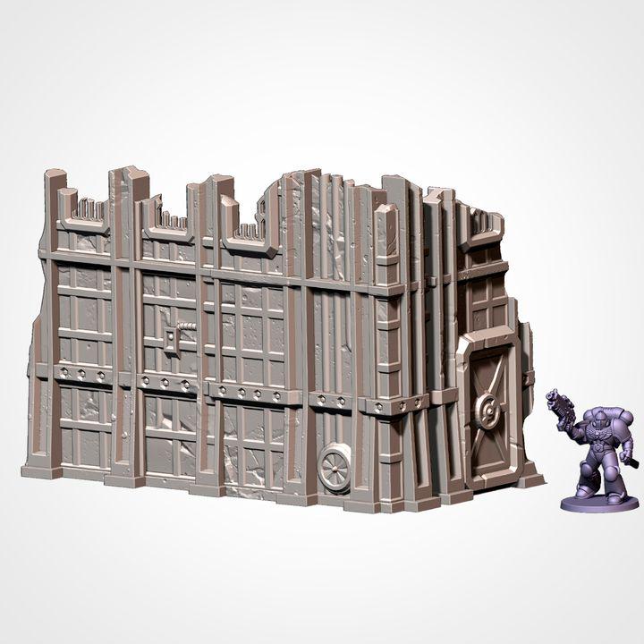 Industrial Battlefield Terrain Set | Sci-Fi Wargaming Scenery | Modular Walls (28mm-32mm)