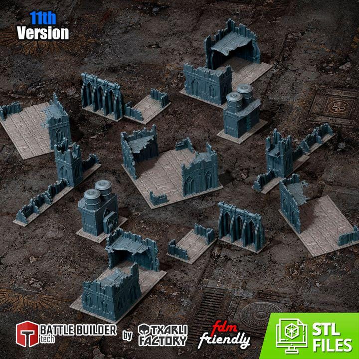 11th EDITION ready  Abandoned City Terrain set  *PHYSICAL PRINTS*