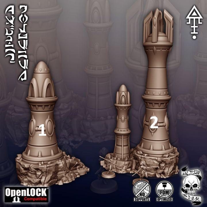 Alien Sc-Fi Towers for wargaming