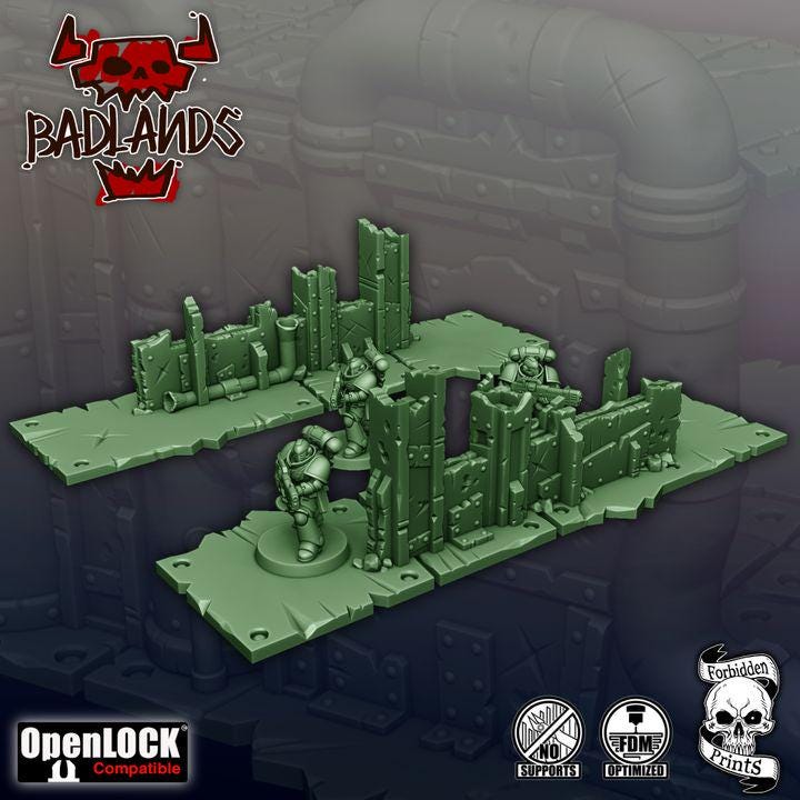 11th EDITION ready Badlands Terrain set  *PHYSICAL PRINTS*