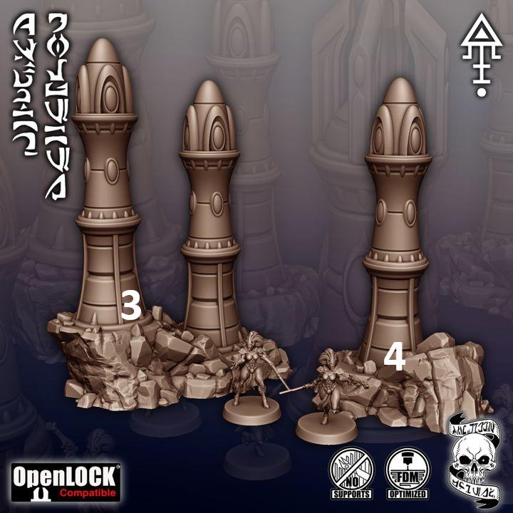 Alien Sc-Fi Towers for wargaming