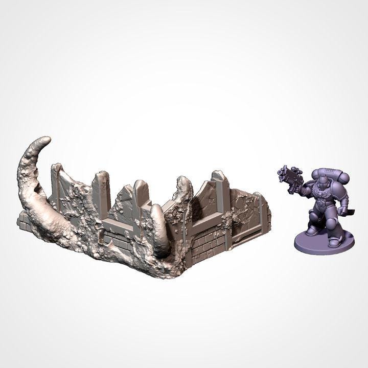 Sc-Fi Infected City Ruins for Wargaming