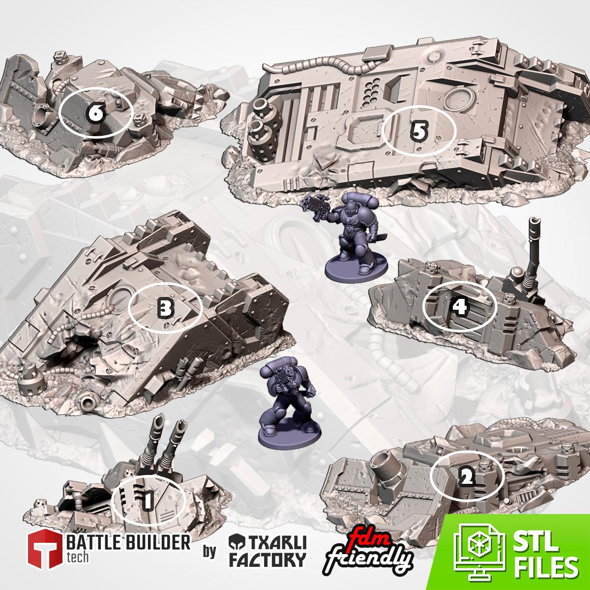 SC-FI Crashed Tanks for Wargaming