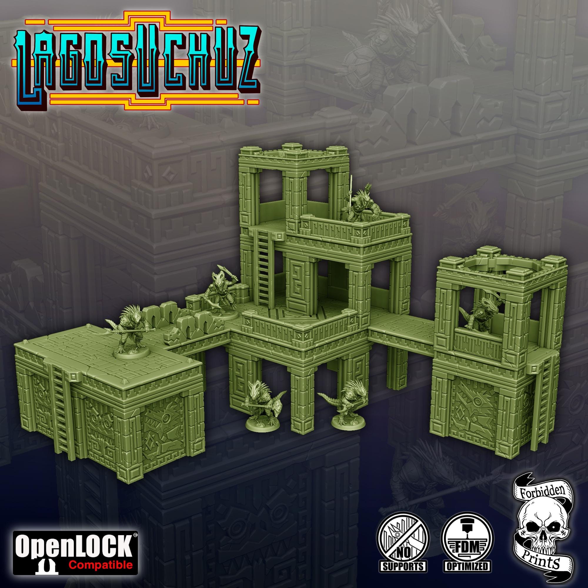 Jungle Ruins Terrain Set, Lagosuchuz, D&D Miniatures, Fantasy Wargaming Terrain