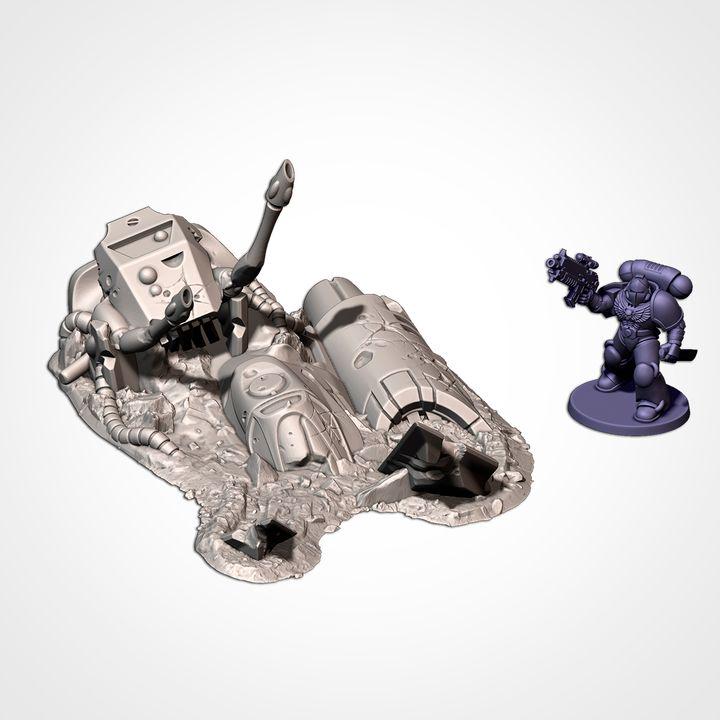 Sc-Fi Alien Crashed Ships for Wargaming