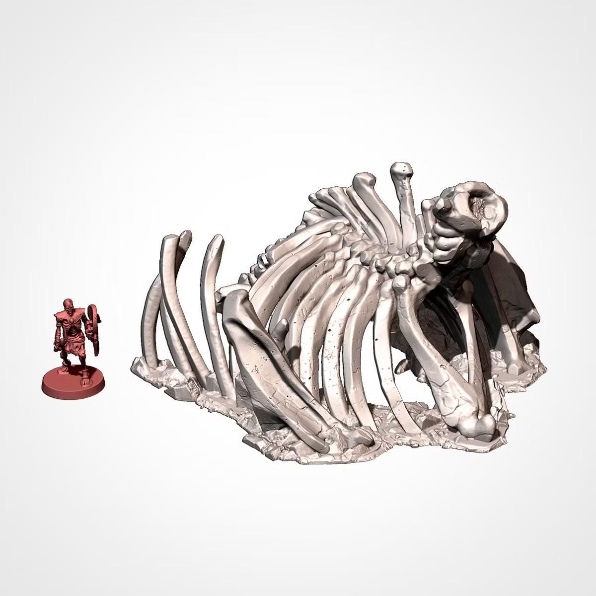 Giant Bone Graveyard Terrain | 28mm 32mm Wargaming | Monster Skeleton & Skull Scenery | 3D Printed Tabletop Terrain