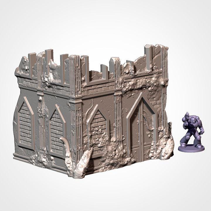 Sc-Fi Infected City Ruins for Wargaming