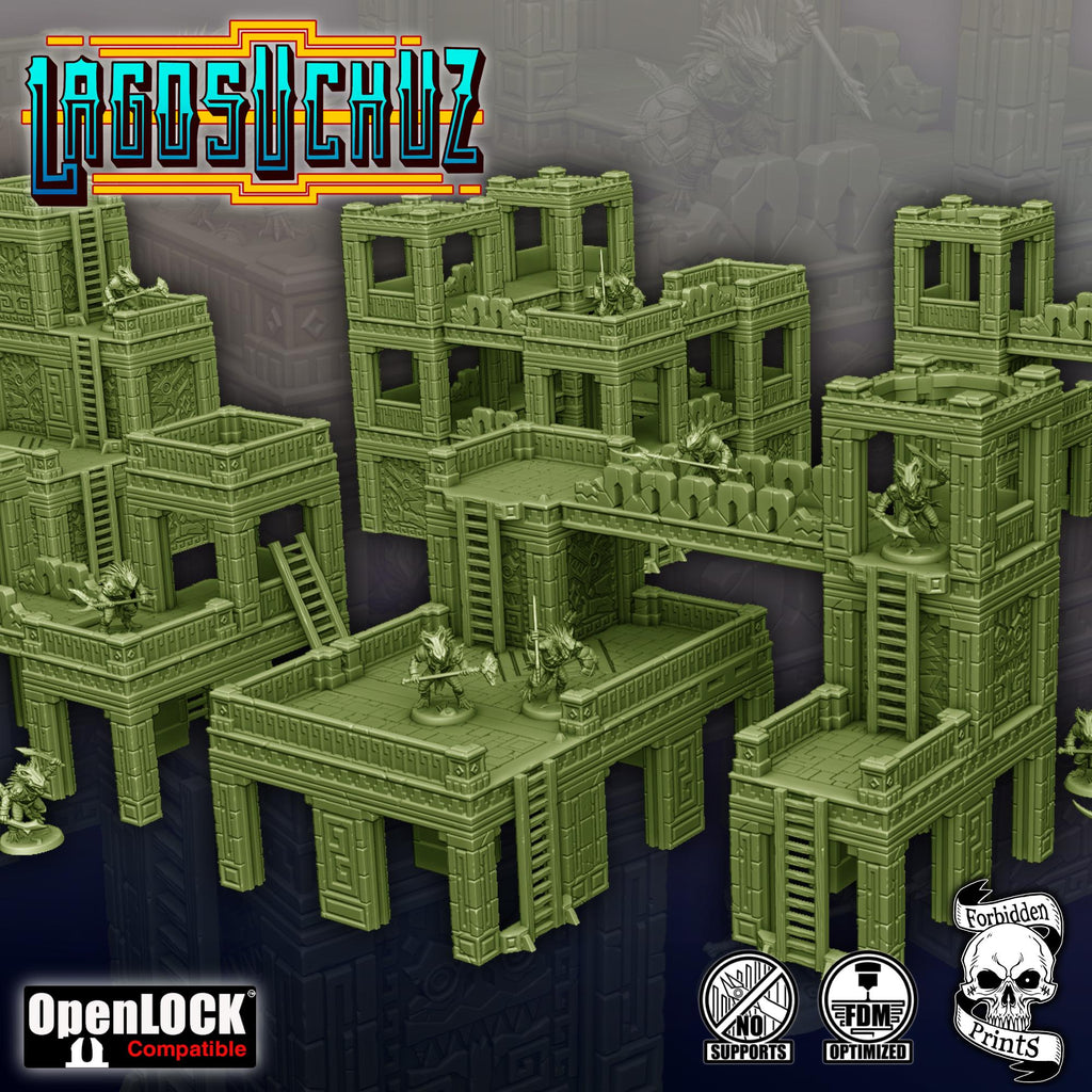 Jungle Ruins Terrain Set, Lagosuchuz, D&D Miniatures, Fantasy Wargaming Terrain