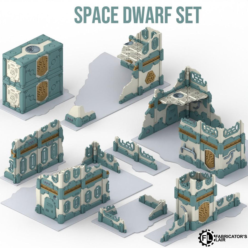 11th EDITION full table Foldable Space Dwarf core Terrain set  *PHYSICAL PRINTS*