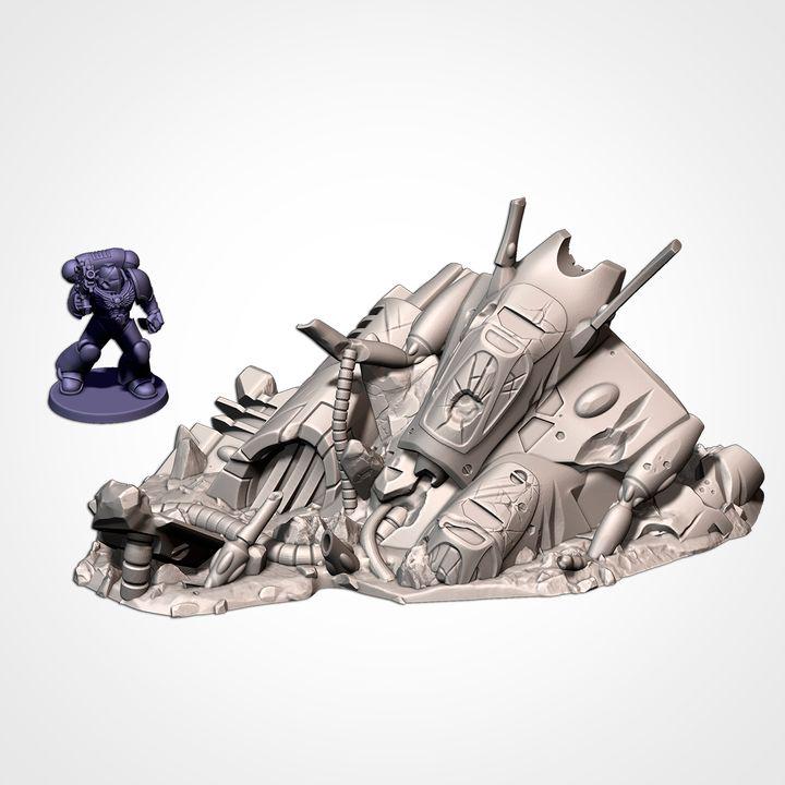 Sc-Fi Alien Crashed Ships for Wargaming
