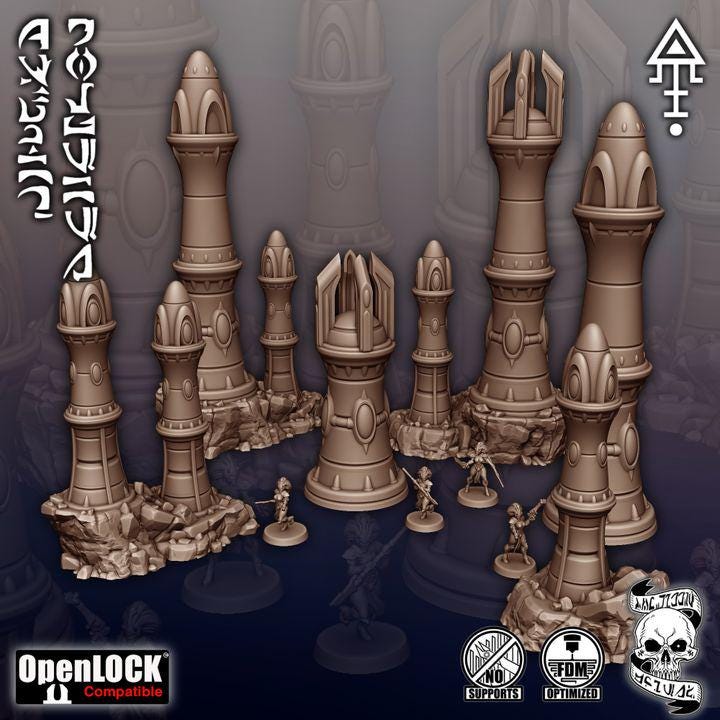 Alien Sc-Fi Towers for wargaming