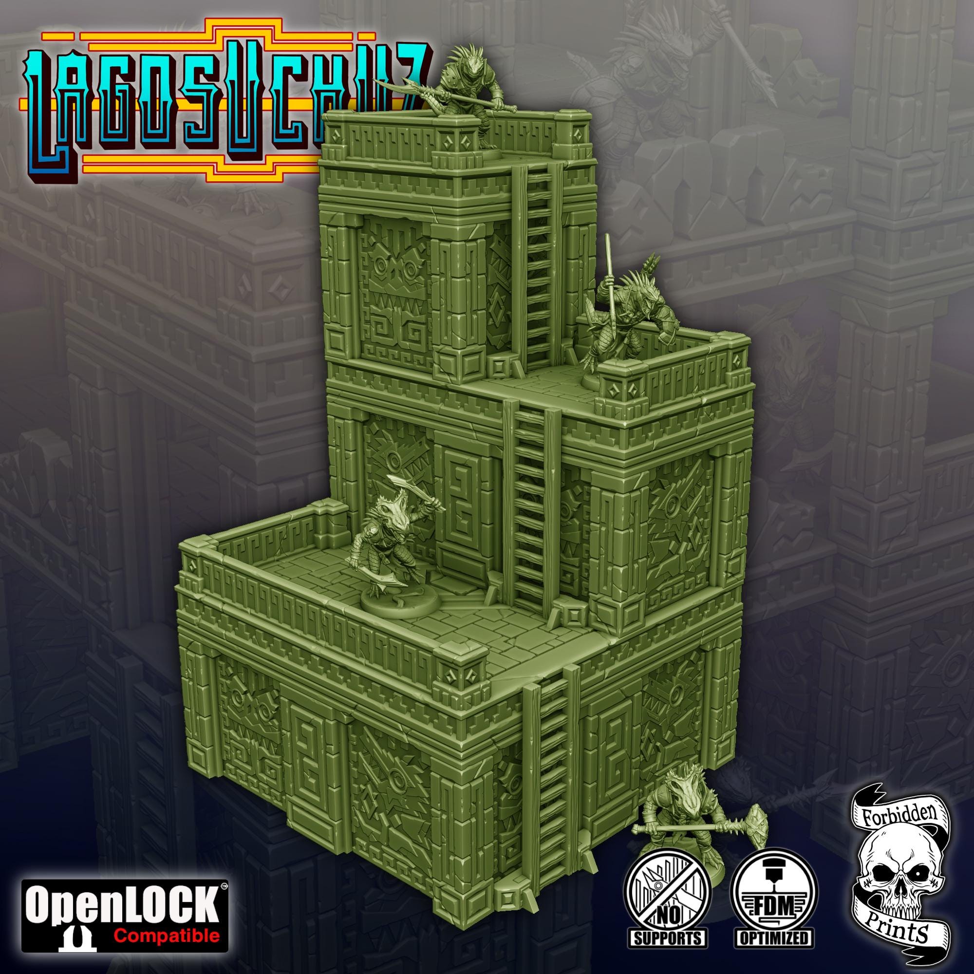 Jungle Ruins Terrain Set, Lagosuchuz, D&D Miniatures, Fantasy Wargaming Terrain