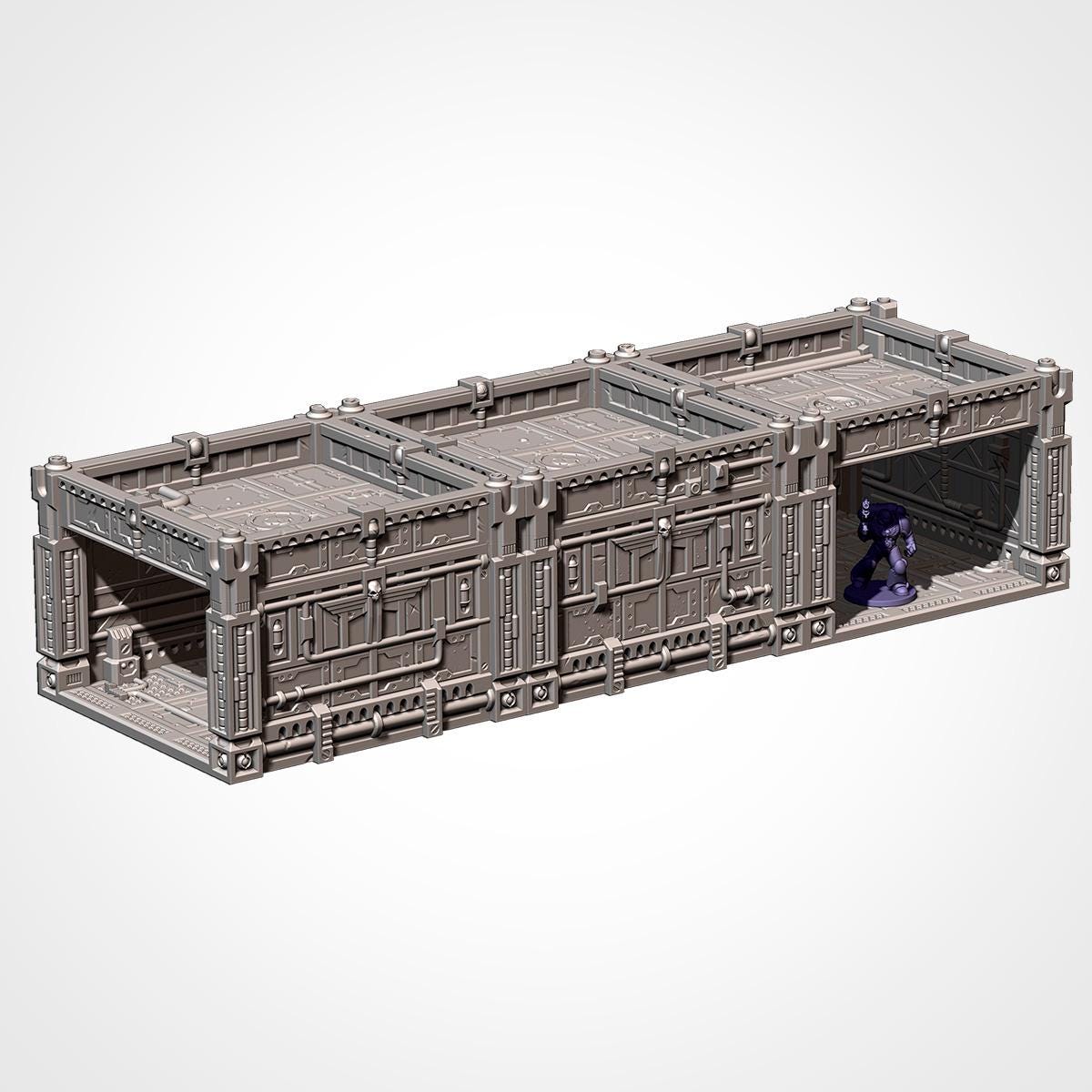Modular Sci-Fi Hive City Terrain Set | 28mm Wargaming Buildings, Stackable Ruins